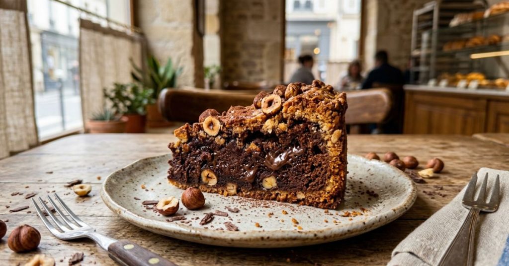 Ce gâteau noisettes chocolat fait fureur grâce à sa croûte craquante