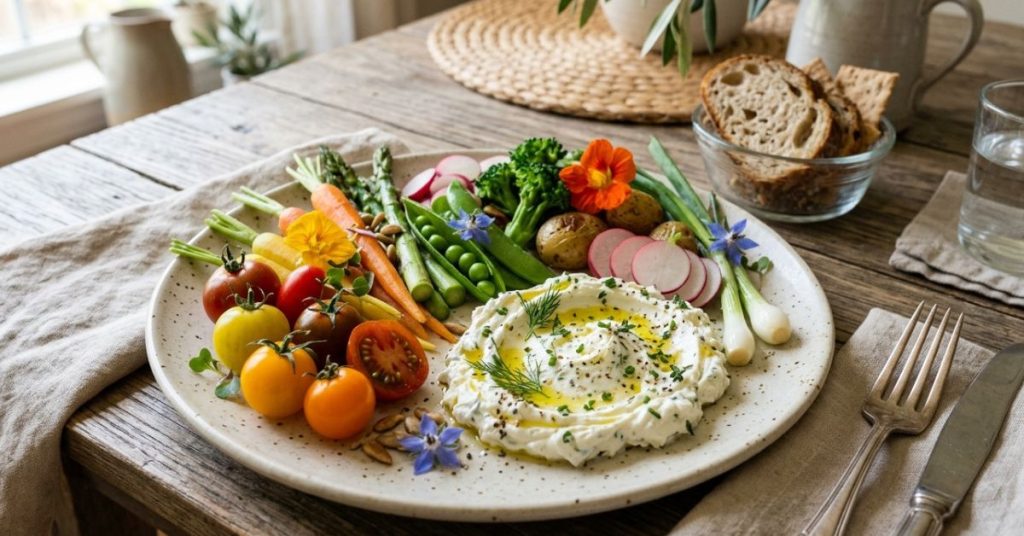 J'ai mélangé un légume de saison avec du fromage frais pour l'apéro