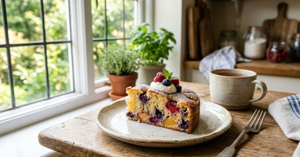 Sans beurre ni sucre ce gâteau entre le flan et le clafoutis