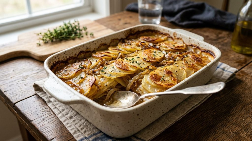 Gratin pommes et oignons au bouillon : lalternative au dauphinois