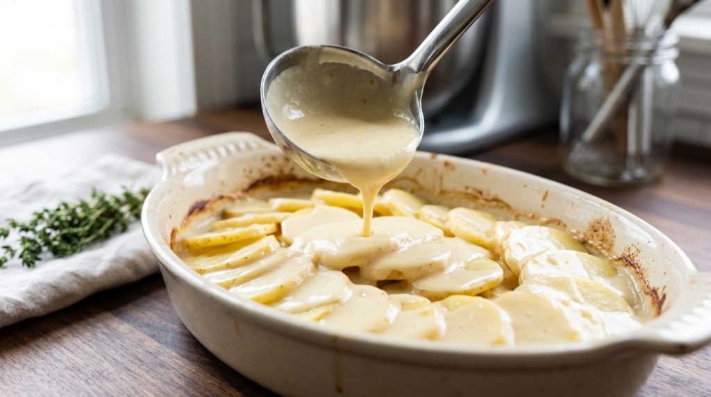 Oubliez la béchamel : la sauce des chefs qui sublime vos gratins